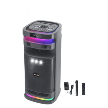 Akai Ηχείο Karaoke με Ασύρματο Μικρόφωνο και Εφέ Φωτισμού X12 Μαύρο